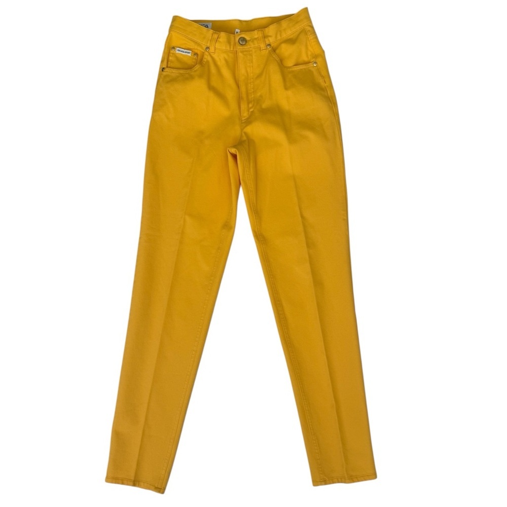 Vintage 90s Escada Sport Yellow Mustard Straight Leg Jeans Size 26”